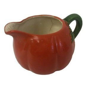 Maruhon Ware Vintage‎ Pumpkin Creamer Ceramic Dish Orange Occupied Japan 3'